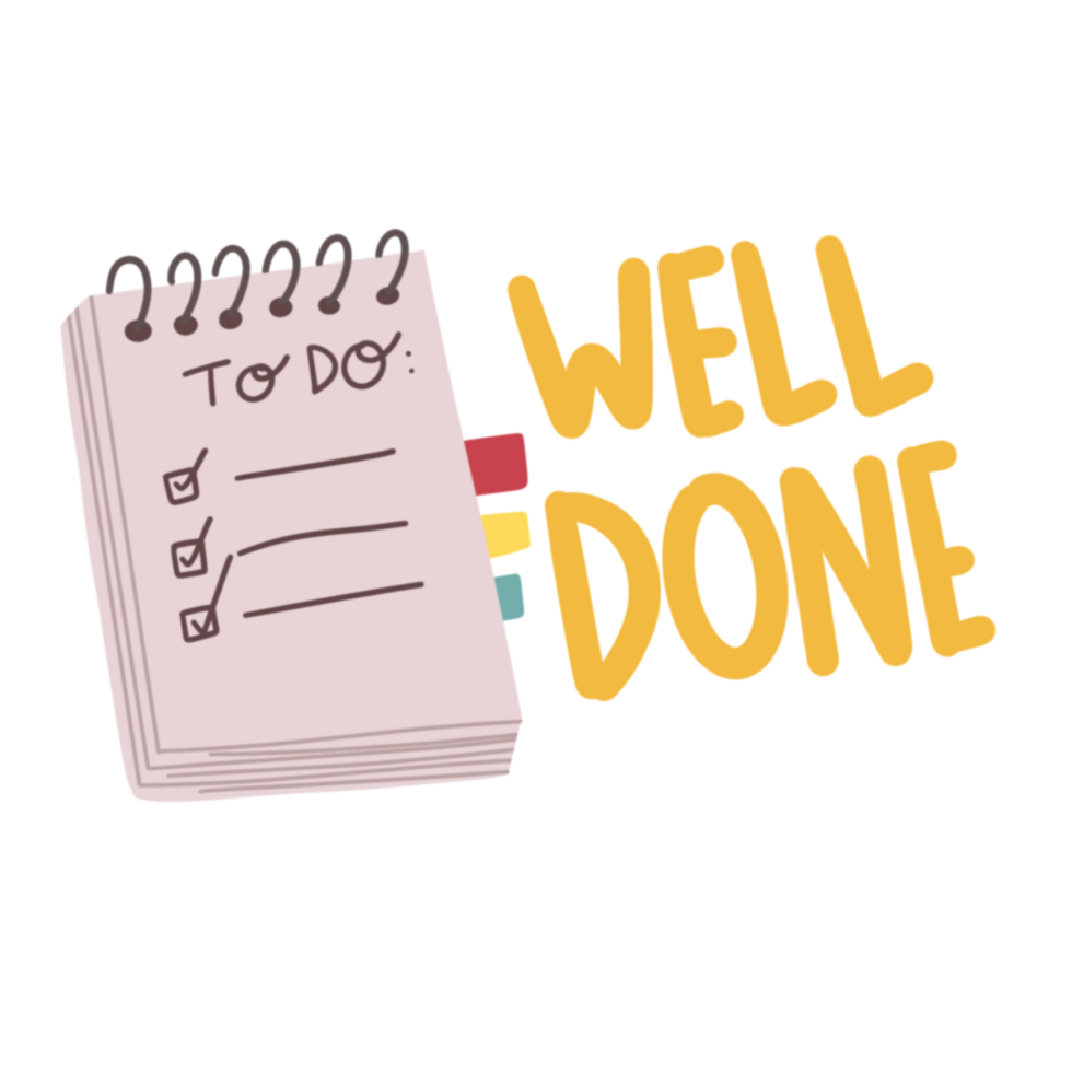 Well done to do list memo png