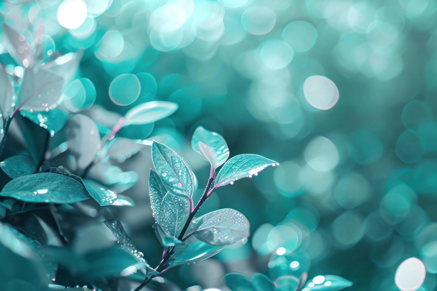 AI generated spring leaves and bokeh background photo