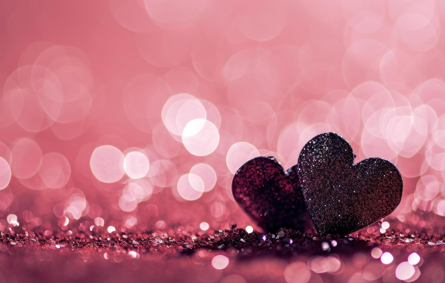 AI generated two heart shapes standing on a pink background photo