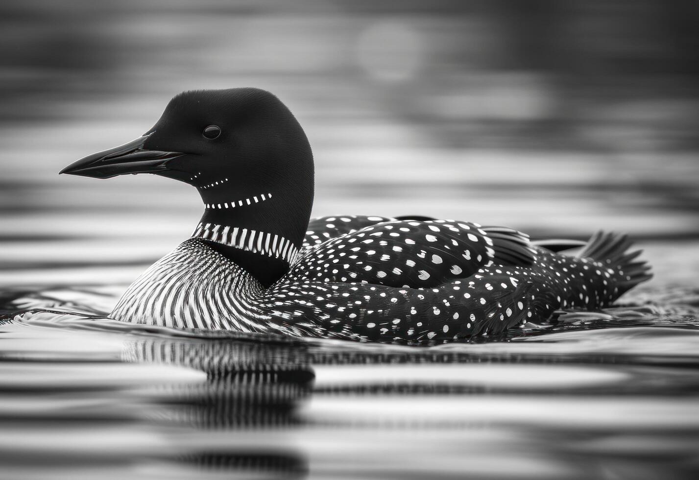 AI generated a brown loon is floating on a body of water photo