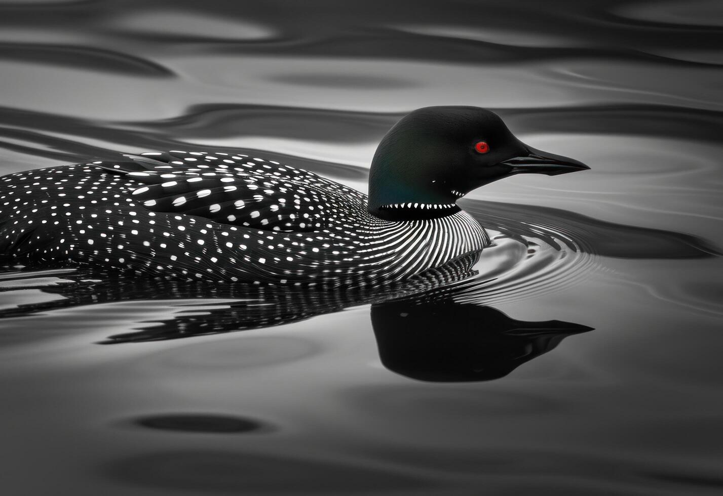 AI generated a brown loon is floating on a body of water photo