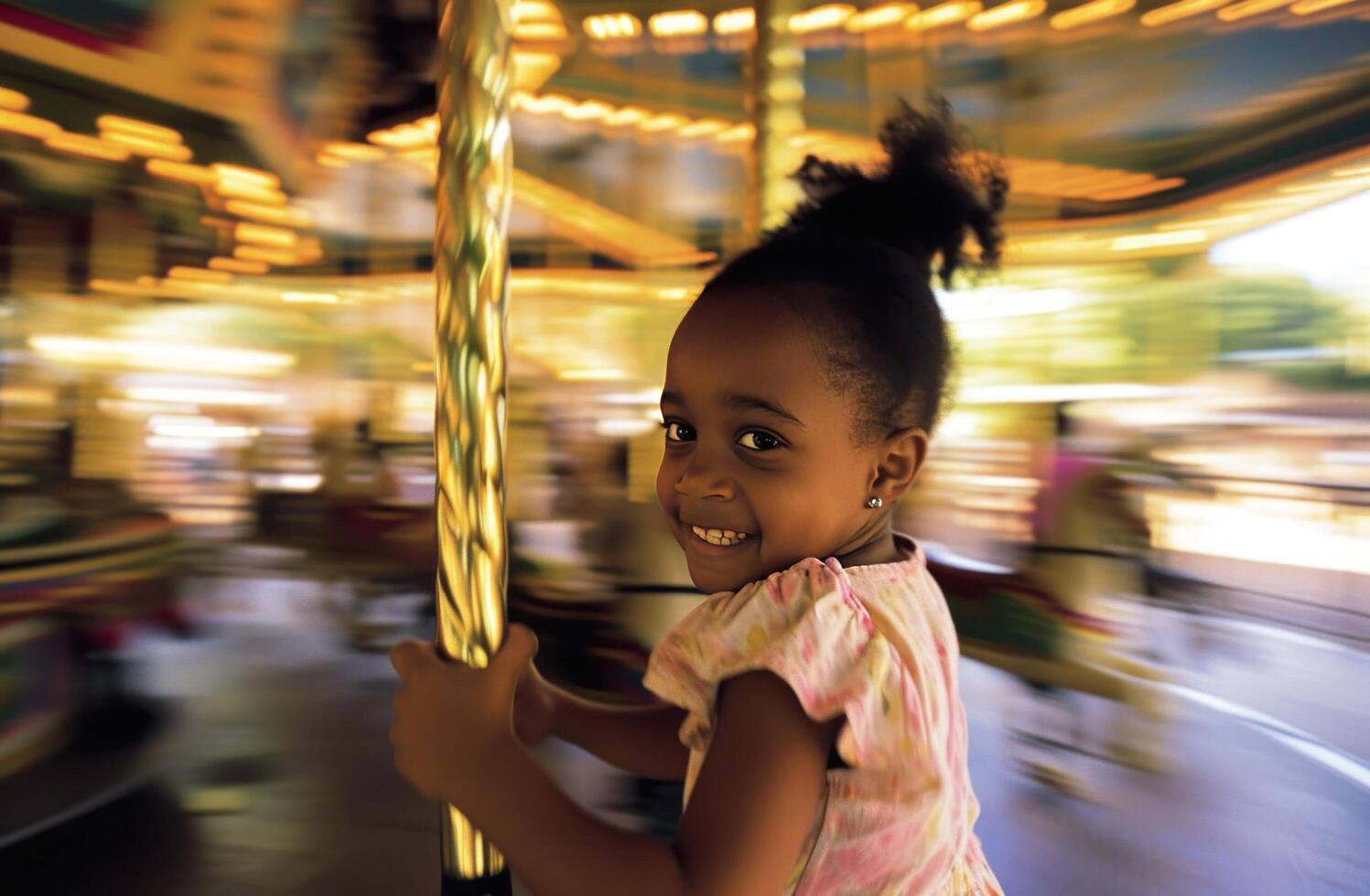 AI generated a toddler riding a carousel photo