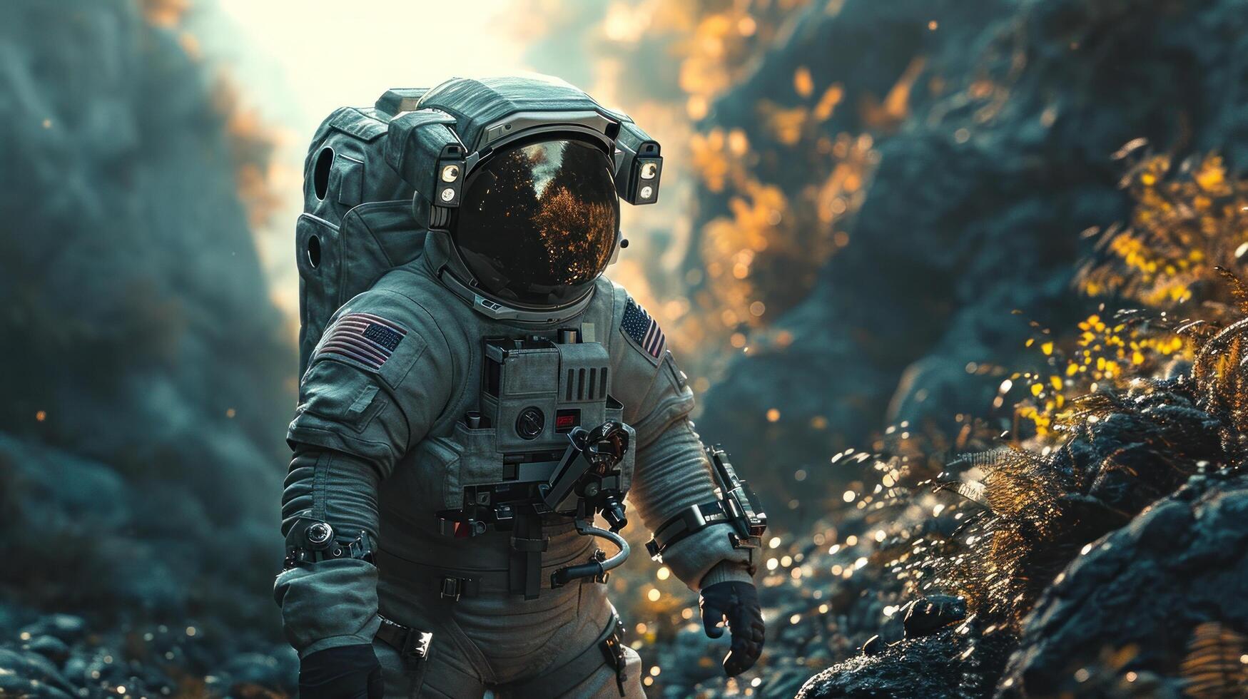 AI generated alone in the space photo