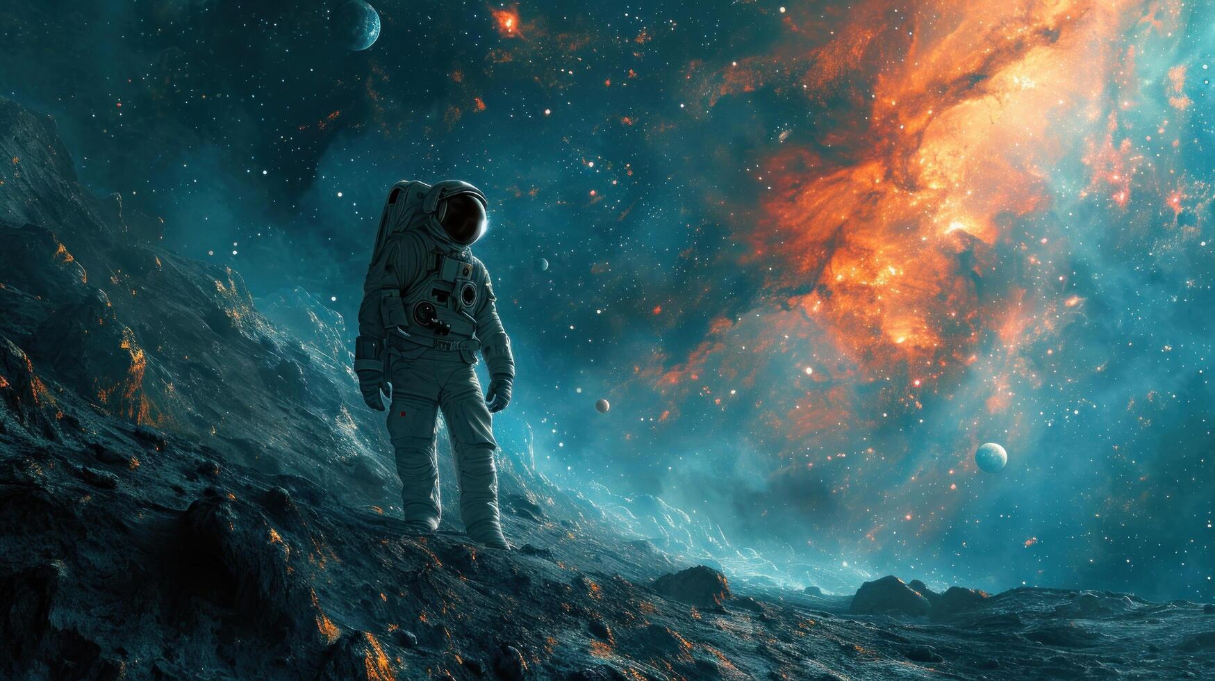 AI generated alone in the space photo