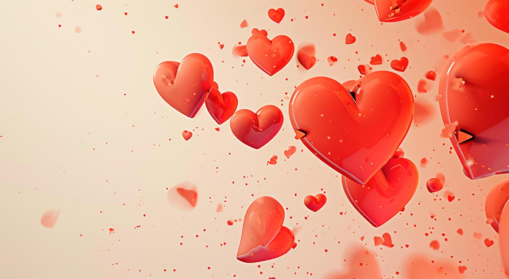 AI generated red paper hearts are sitting on white table background photo