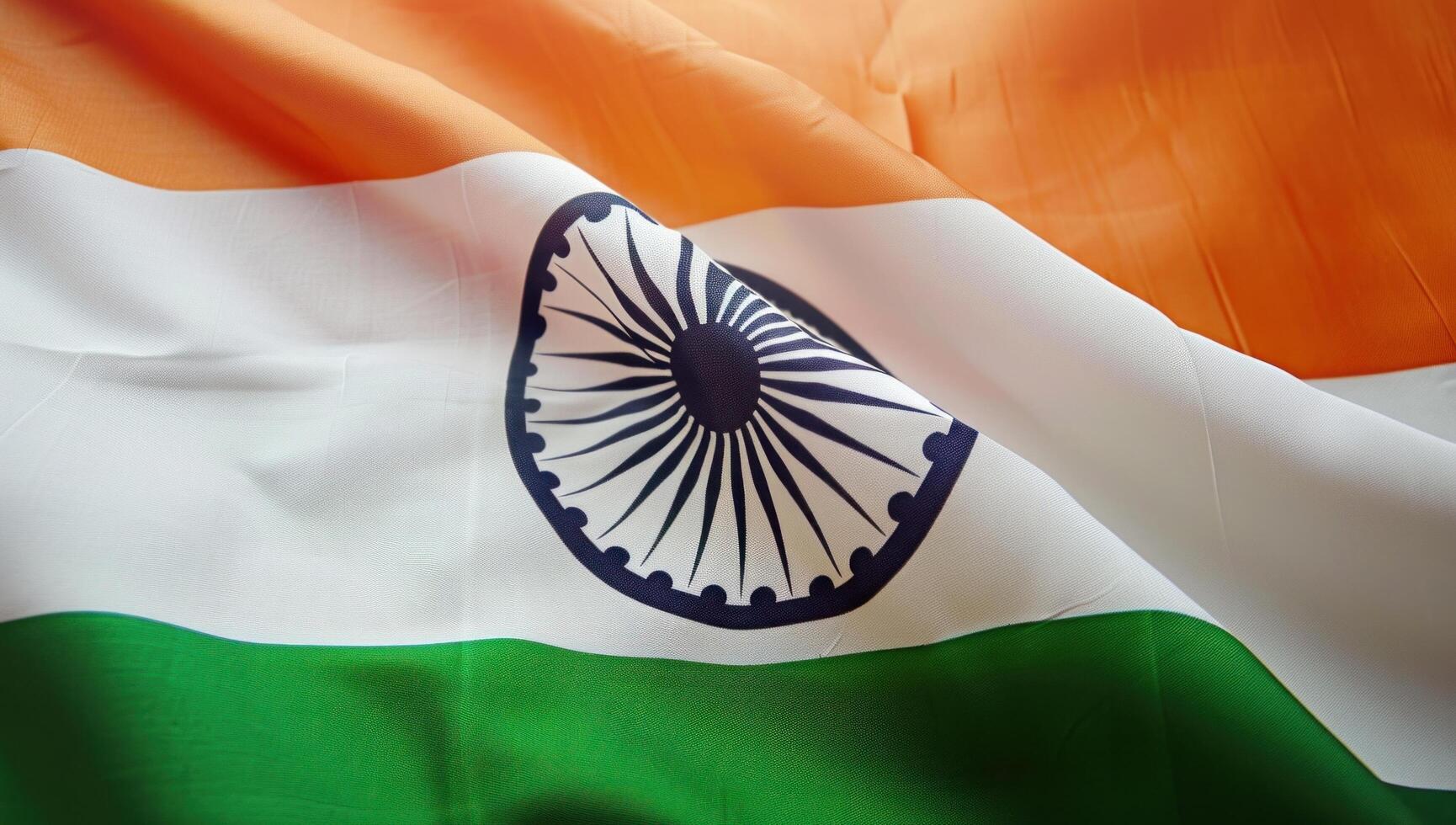 AI generated india flag background with polka dots white fireworks photo