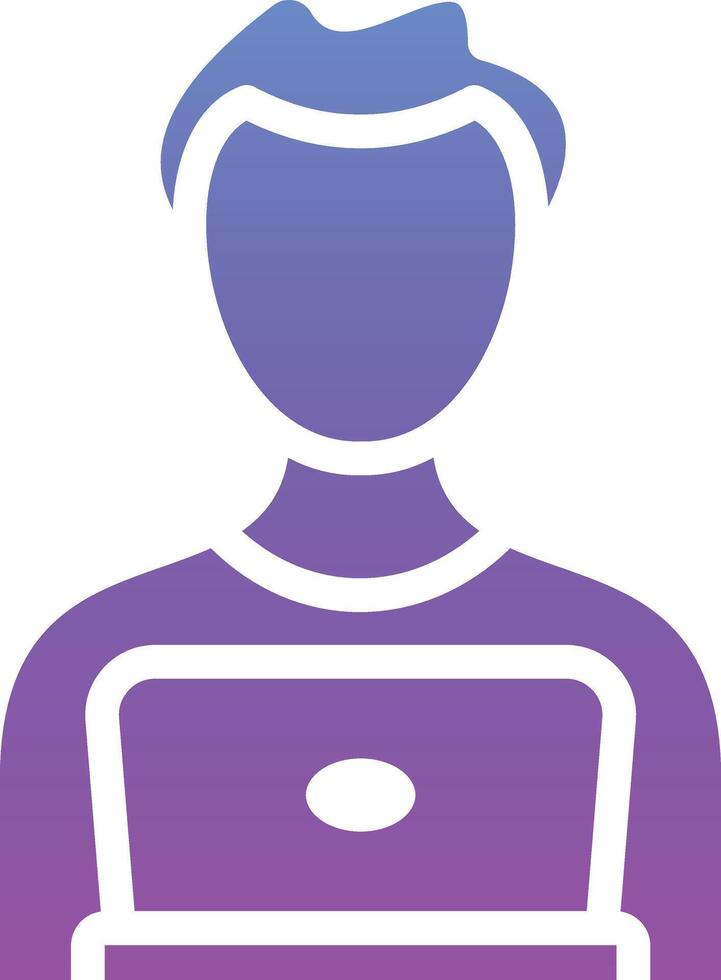 Student using Laptop Vector Icon