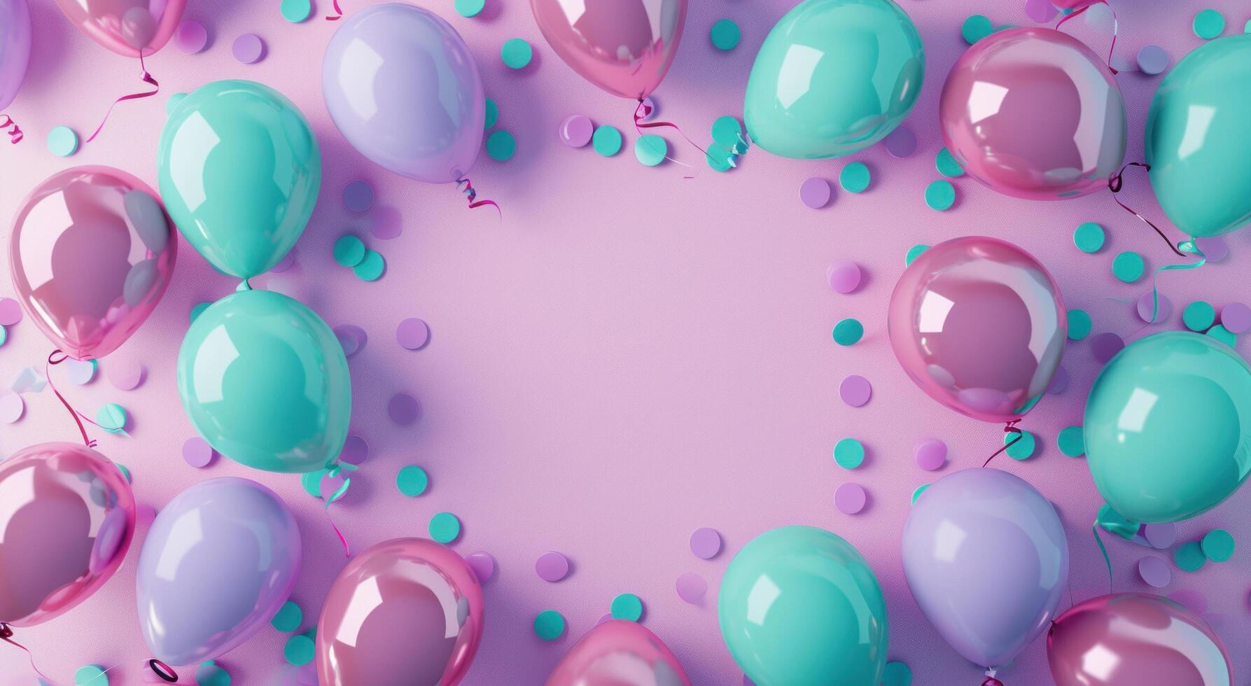 AI generated a pretty pink background with tons of balloons around the square photo