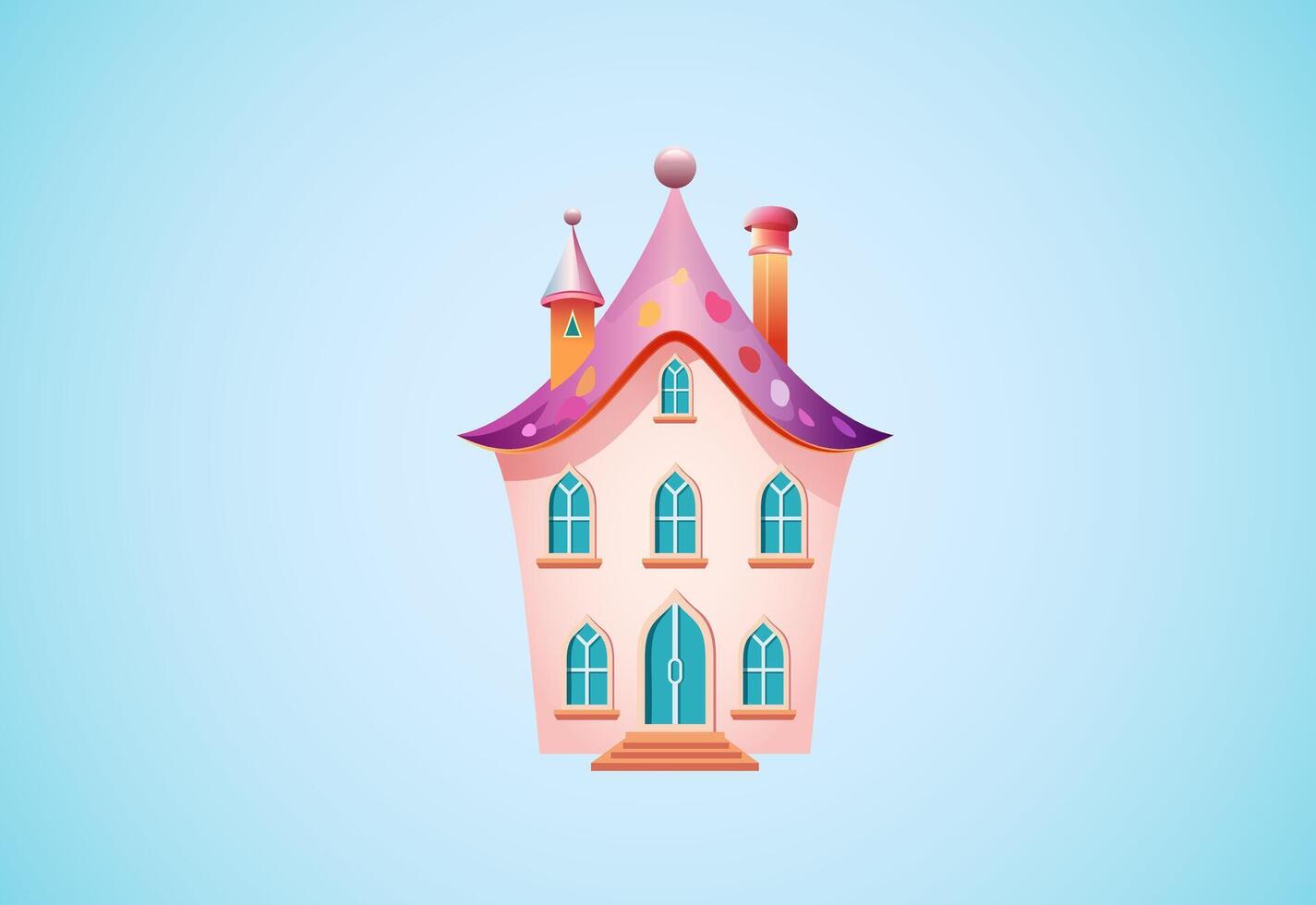 Funny Fairy House Vector Illustration. Fairytale Fantasy Home