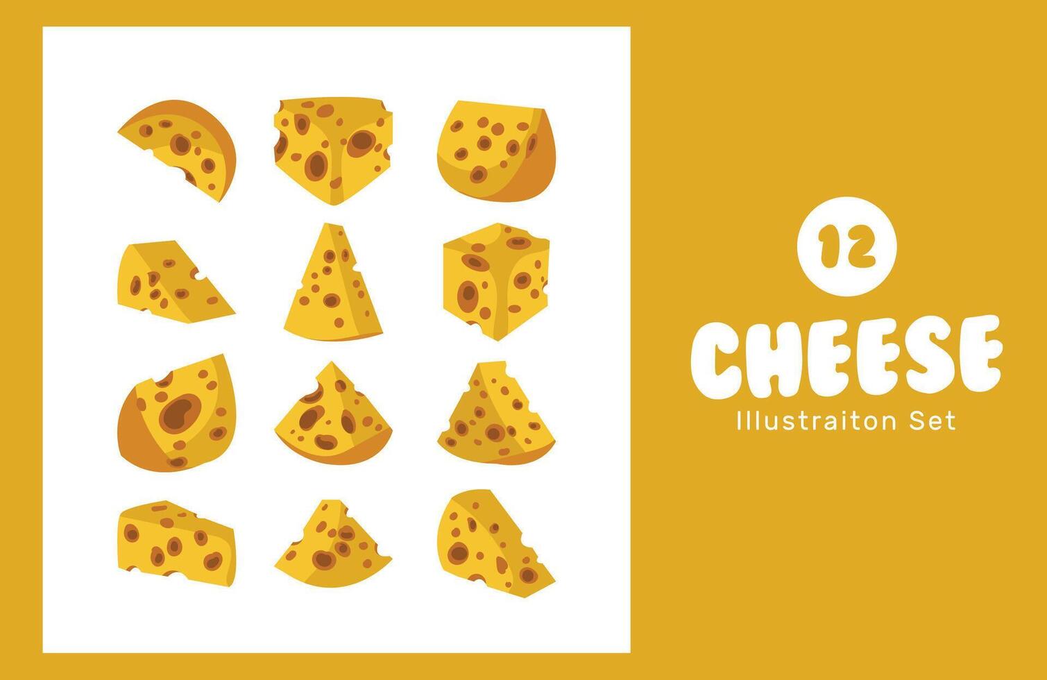 Cheese Illustration Vector Set