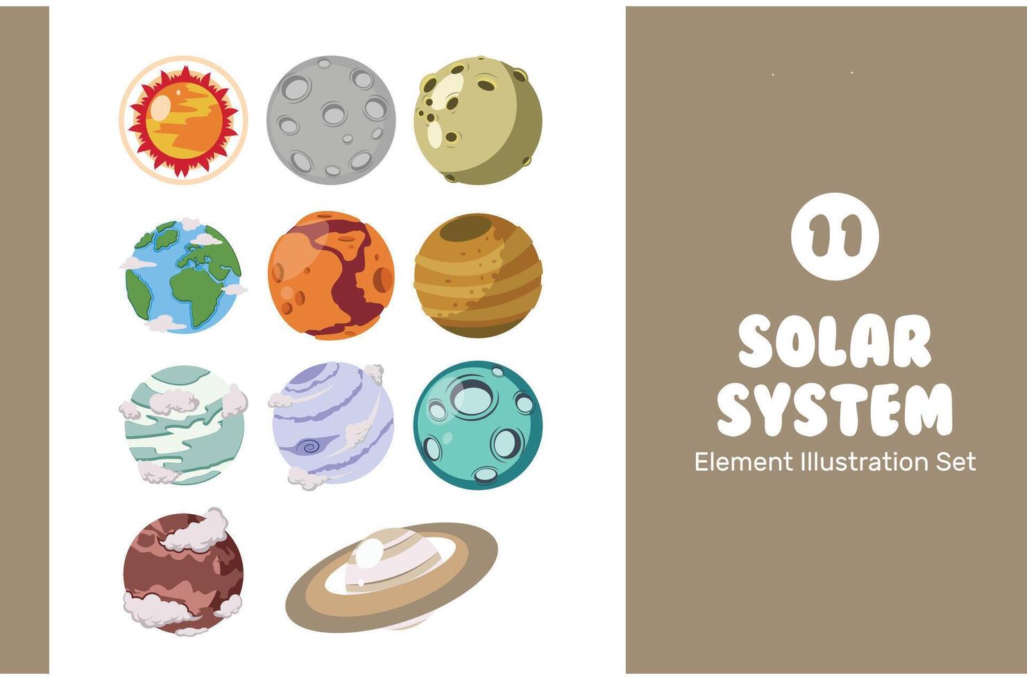 Solar System Illustration Set vector