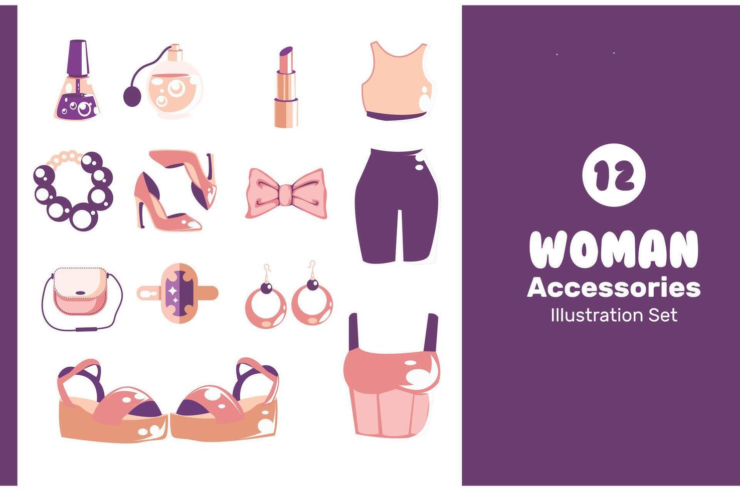 Women Accessories set vector