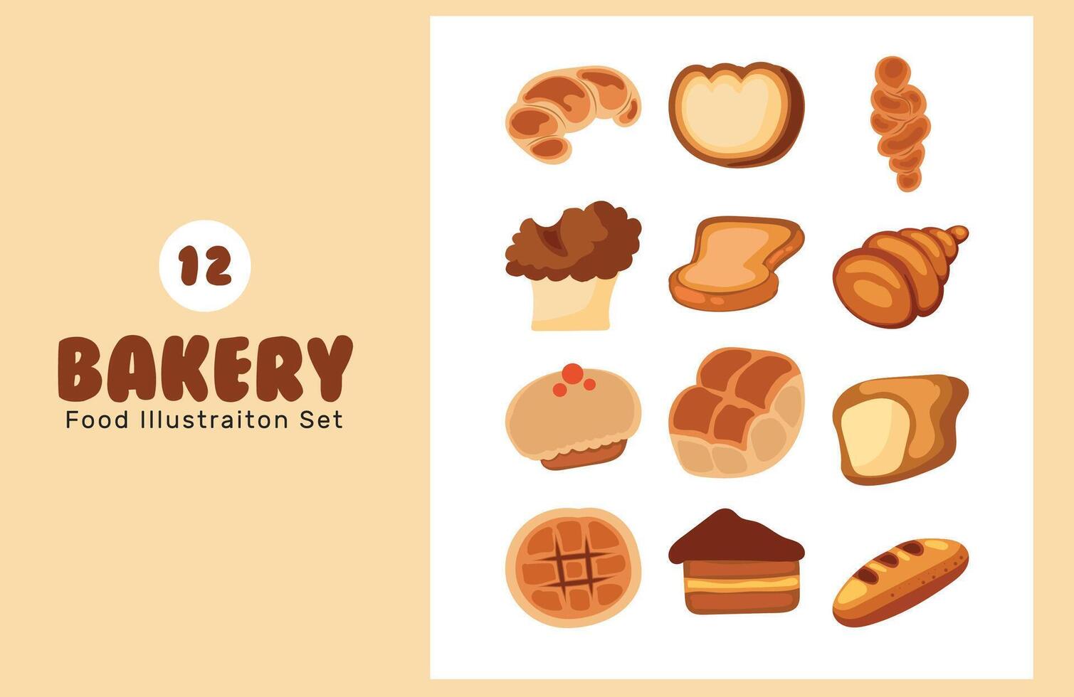 Bakery Food Illustration Vector Set