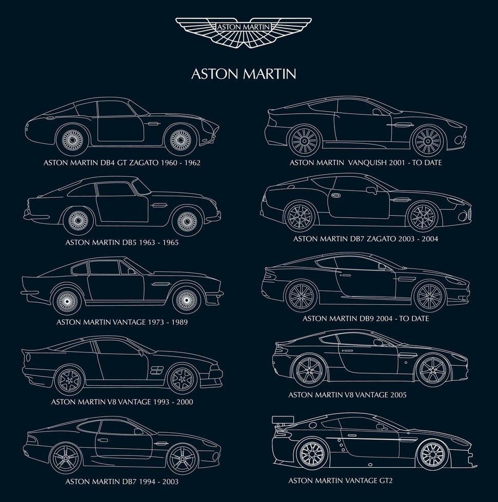 Aston Martin collection vector