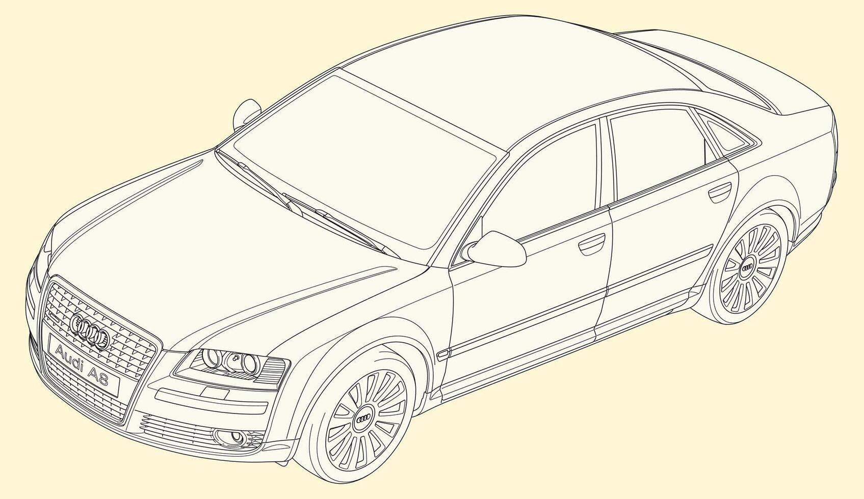 Audi A8 car 3D vector