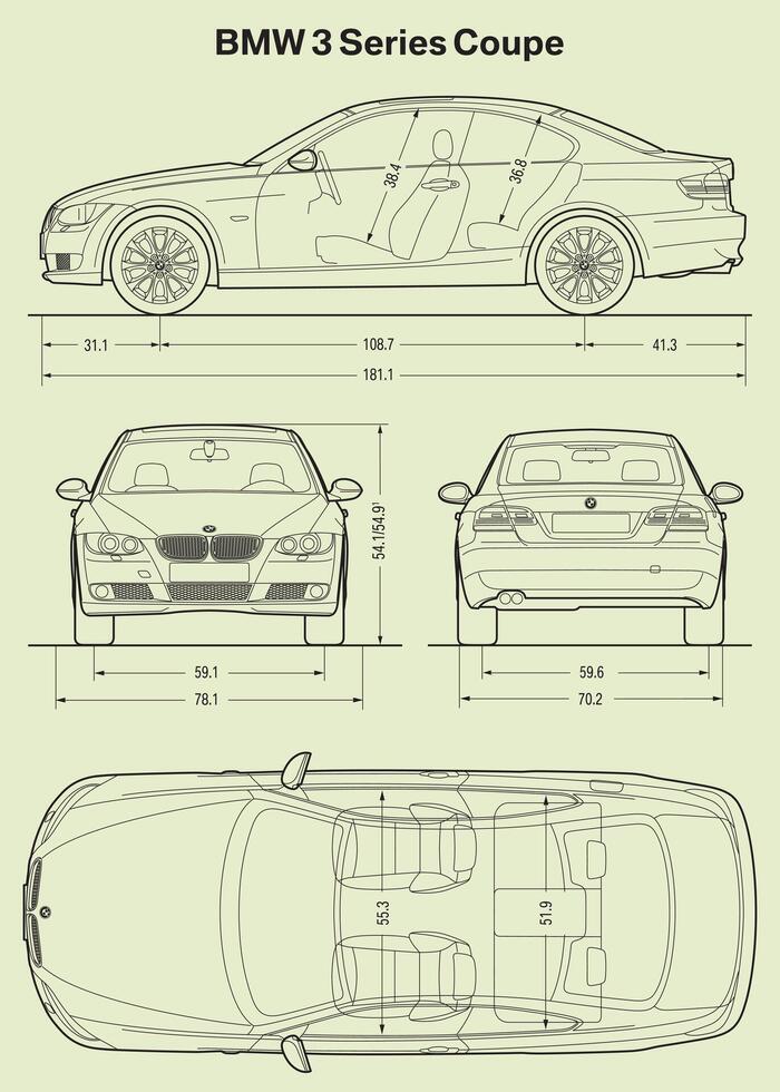 2006 BMW 3 serie cupé coche Plano vector