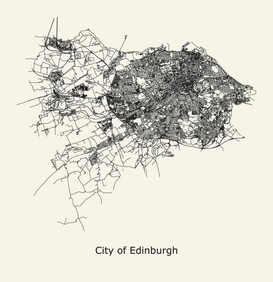 ciudad la carretera mapa de Edimburgo, unido Reino vector