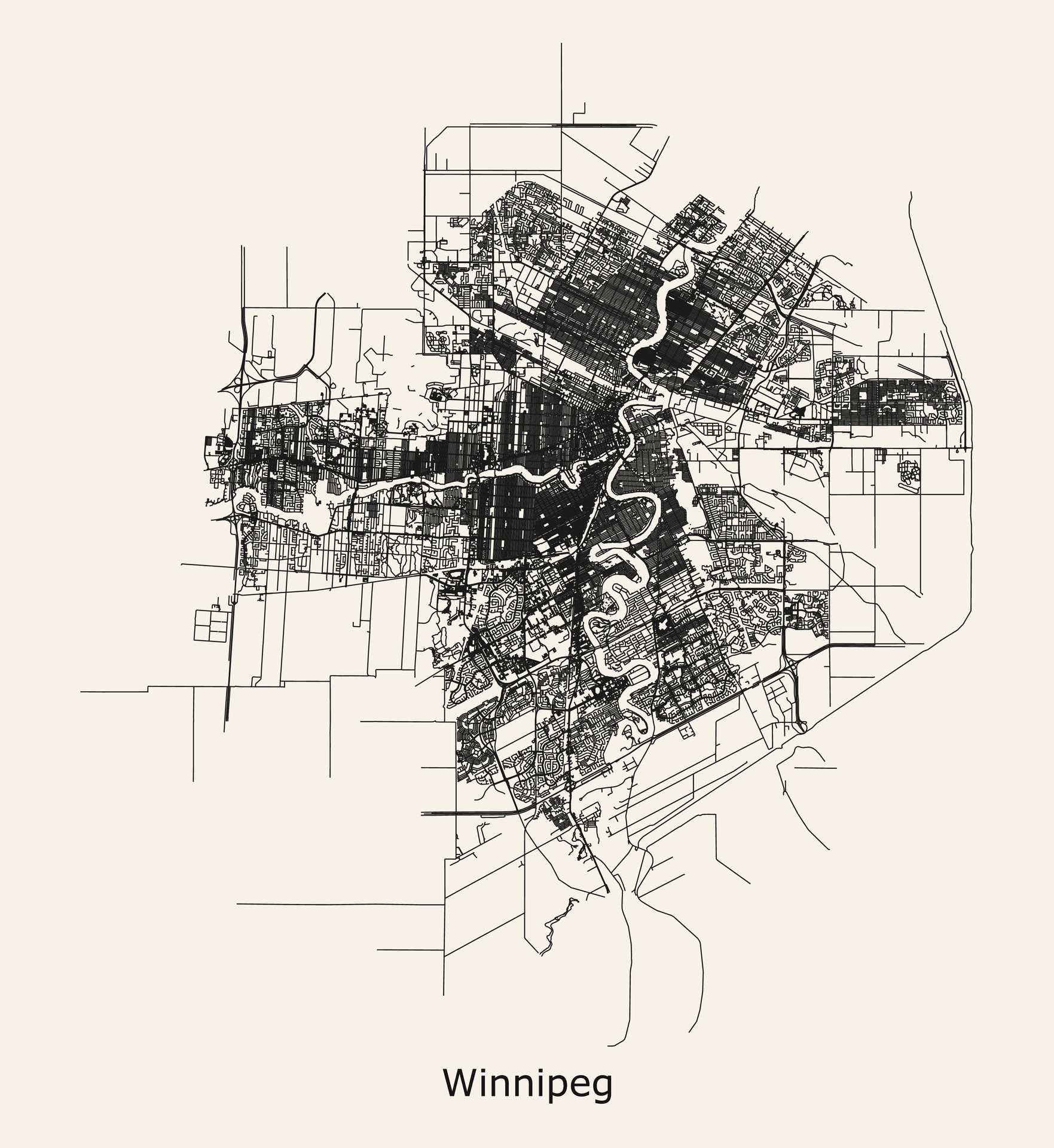 Winnipeg Manitoba Canada road map 37336214 Vector Art at Vecteezy