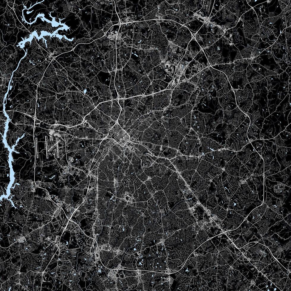 City road map of Charlotte, North Carolina, USA vector