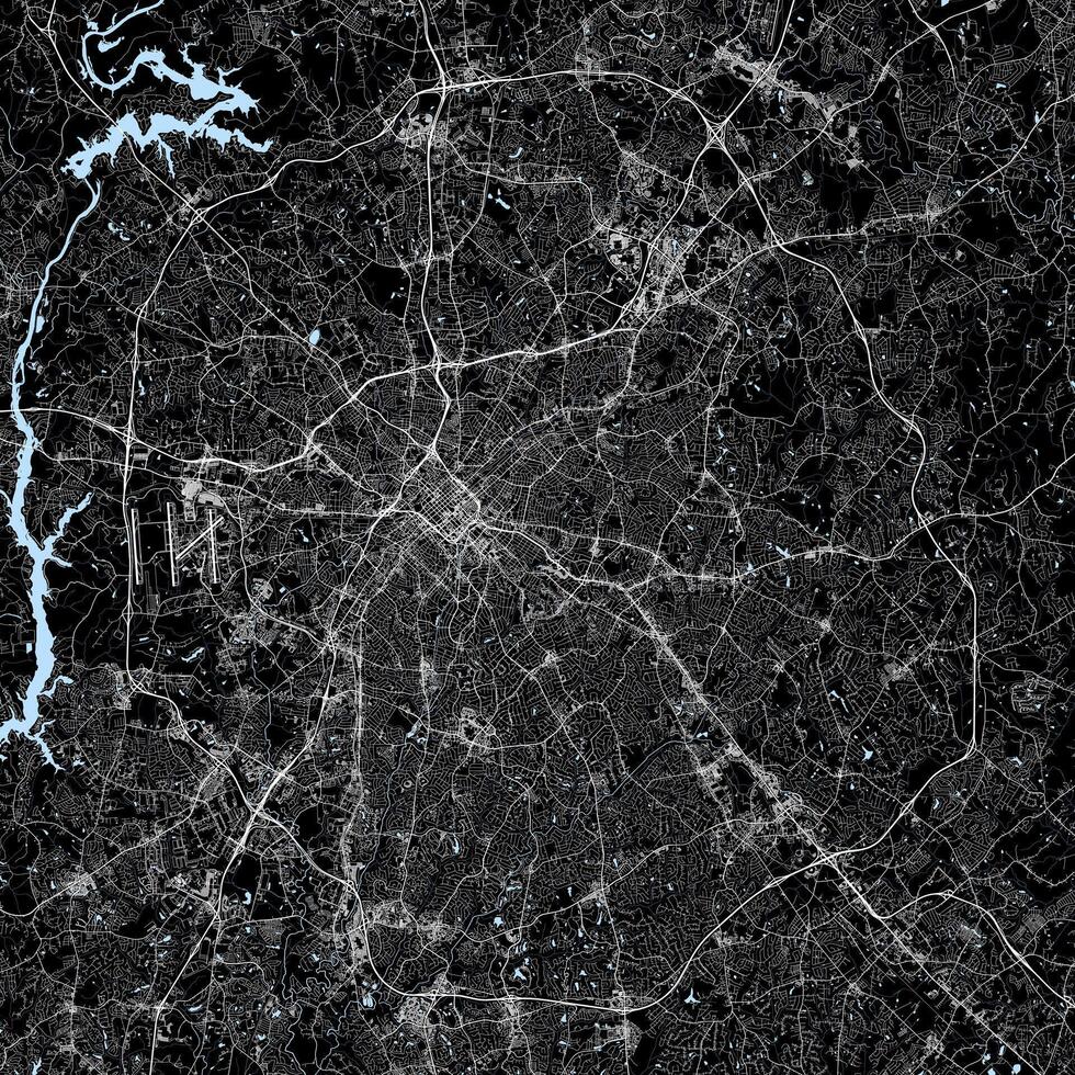 ciudad la carretera mapa de charlotte, norte carolina, Estados Unidos vector