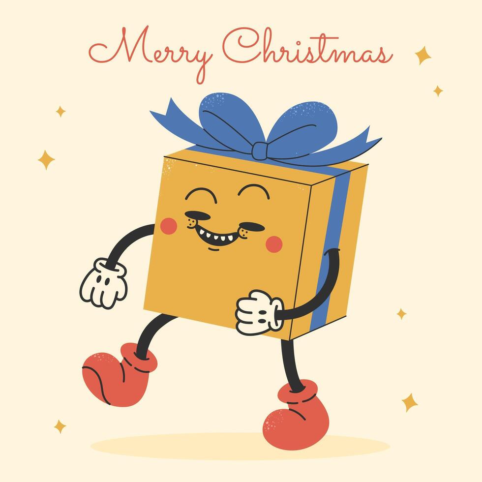 Funny Christmas gift.Merry Christmas present vector