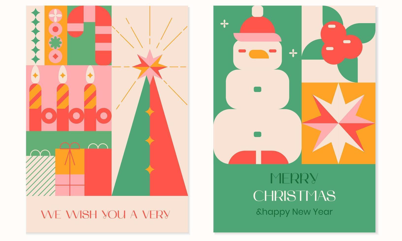 Navidad moderno diseño, vacaciones regalos, invierno elementos,velas,navidad árbol,calcetín,muñeco de nieve,navidad decoraciones.geometricas vector