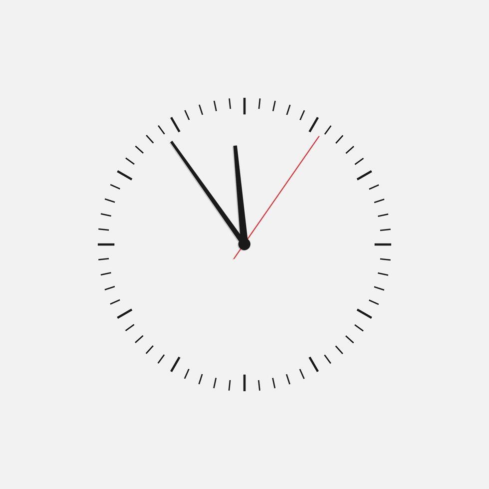 Wall clock vector icon. Classic black and white circle wall clock