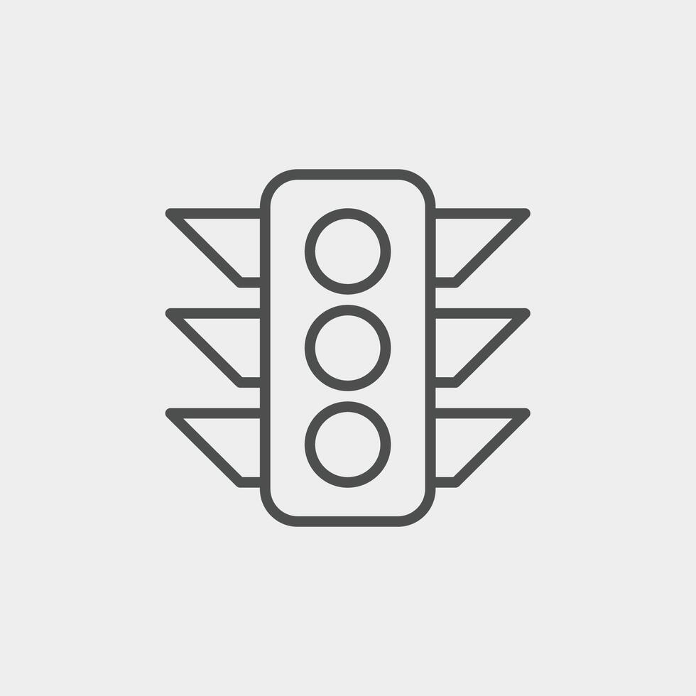 Traffic lights icon vector. Signal, lamp, stoplight vector illustration.