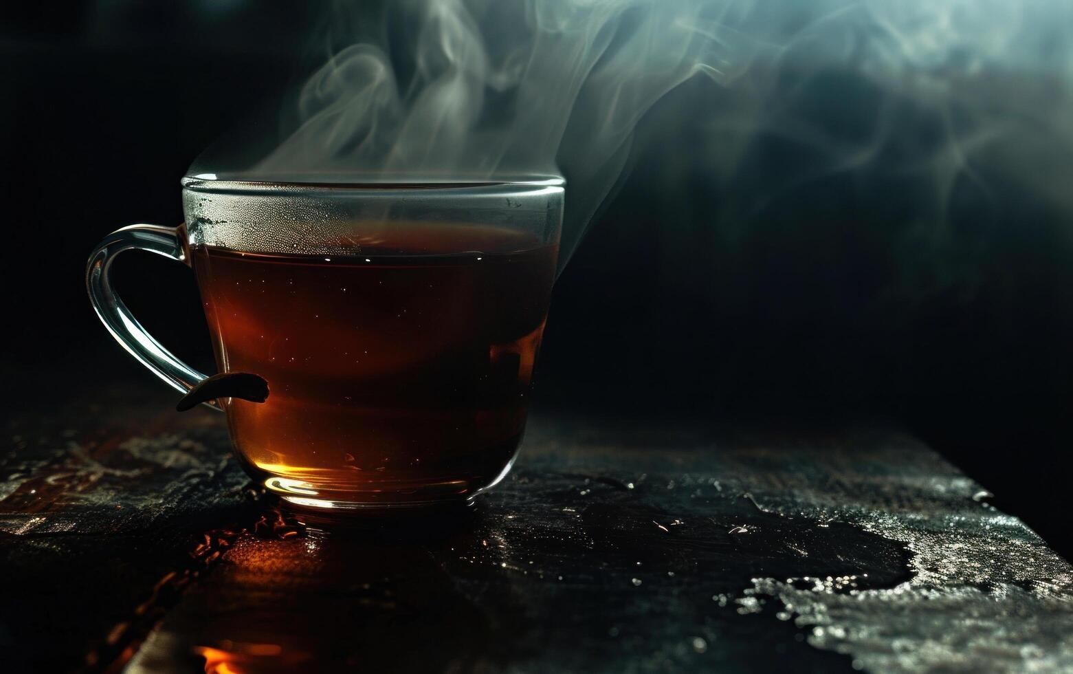 AI generated the benefits of green tea, misty atmosphere photo