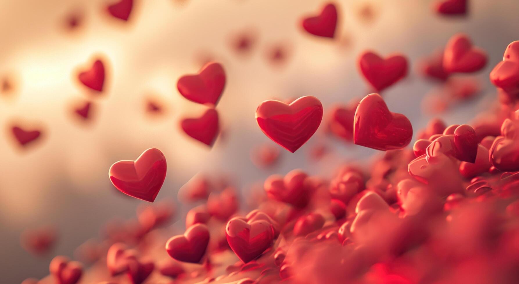 AI generated red paper hearts are sitting on white table background photo