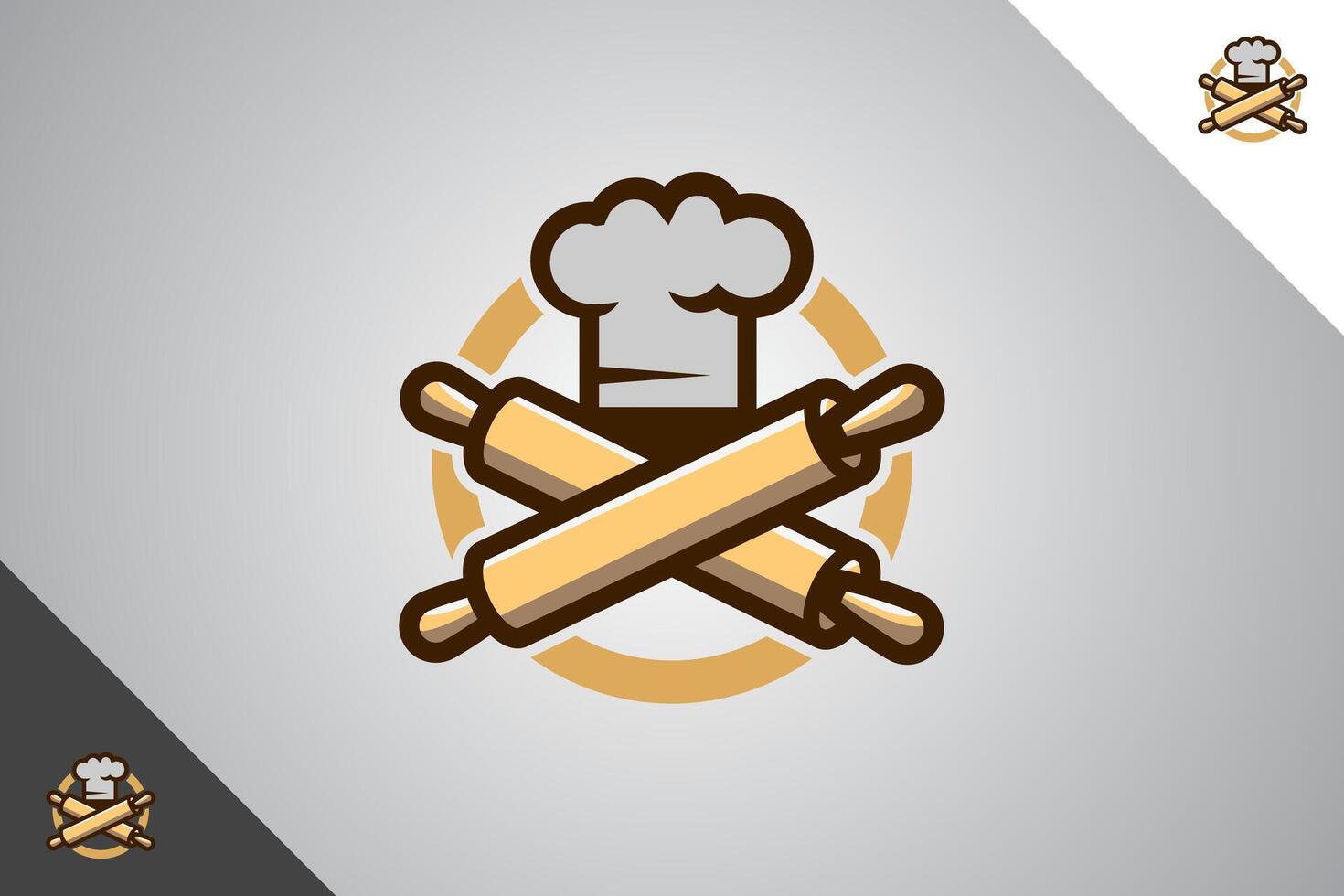 Chef design element. Bakery, cakes and pastries logo identity template. Perfect logo for business related to bakery, cakes and pastries. Isolated background. Vector eps 10.