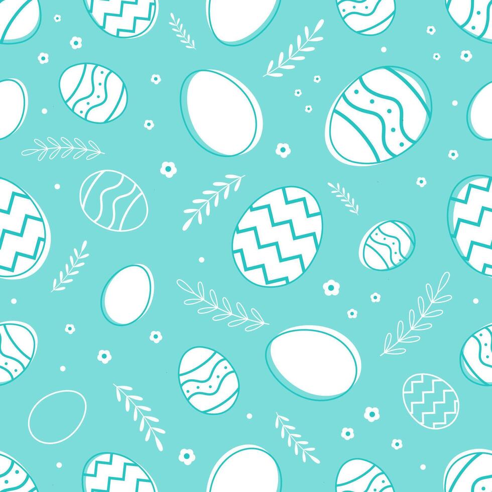 Blue Easter simple pattern vector