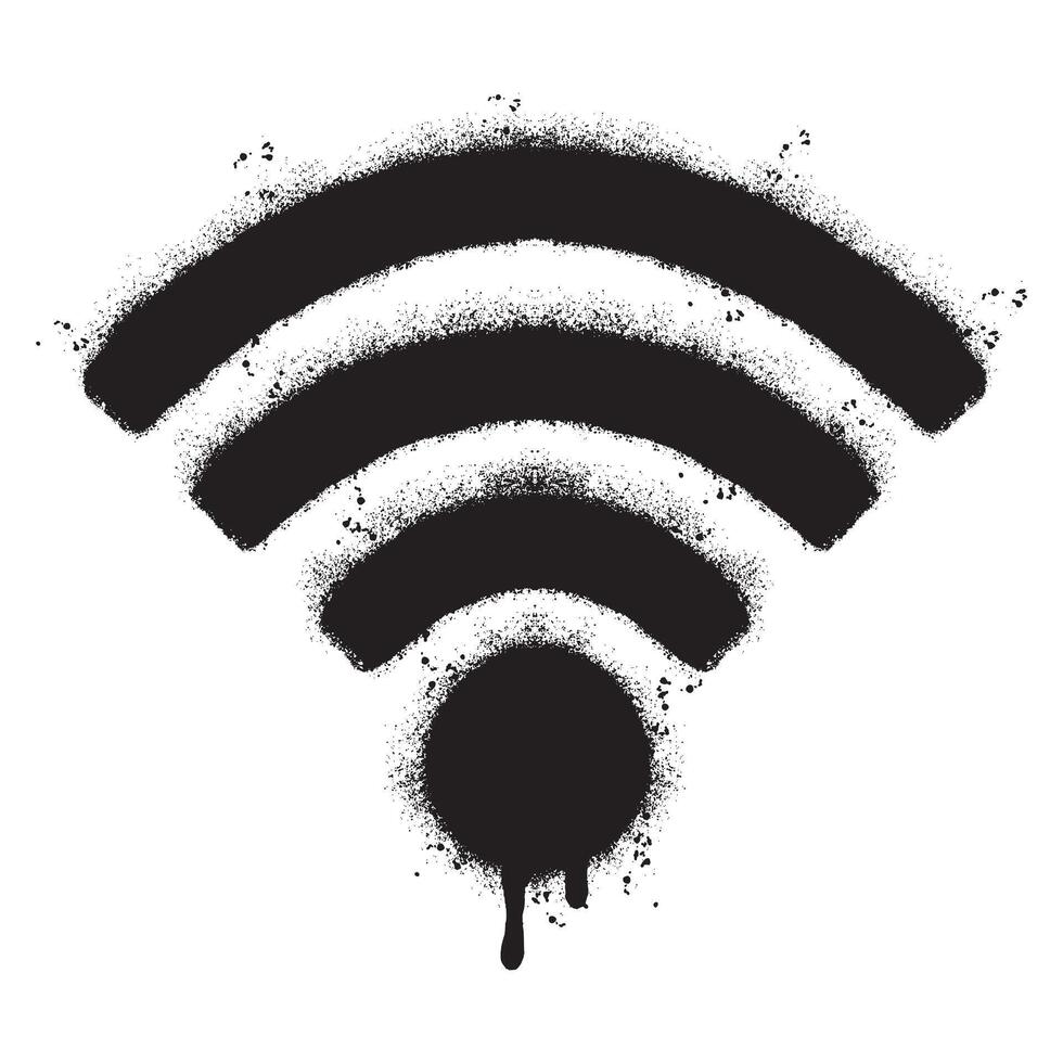 rociar pintado pintada Wifi icono rociado aislado con un blanco antecedentes. vector