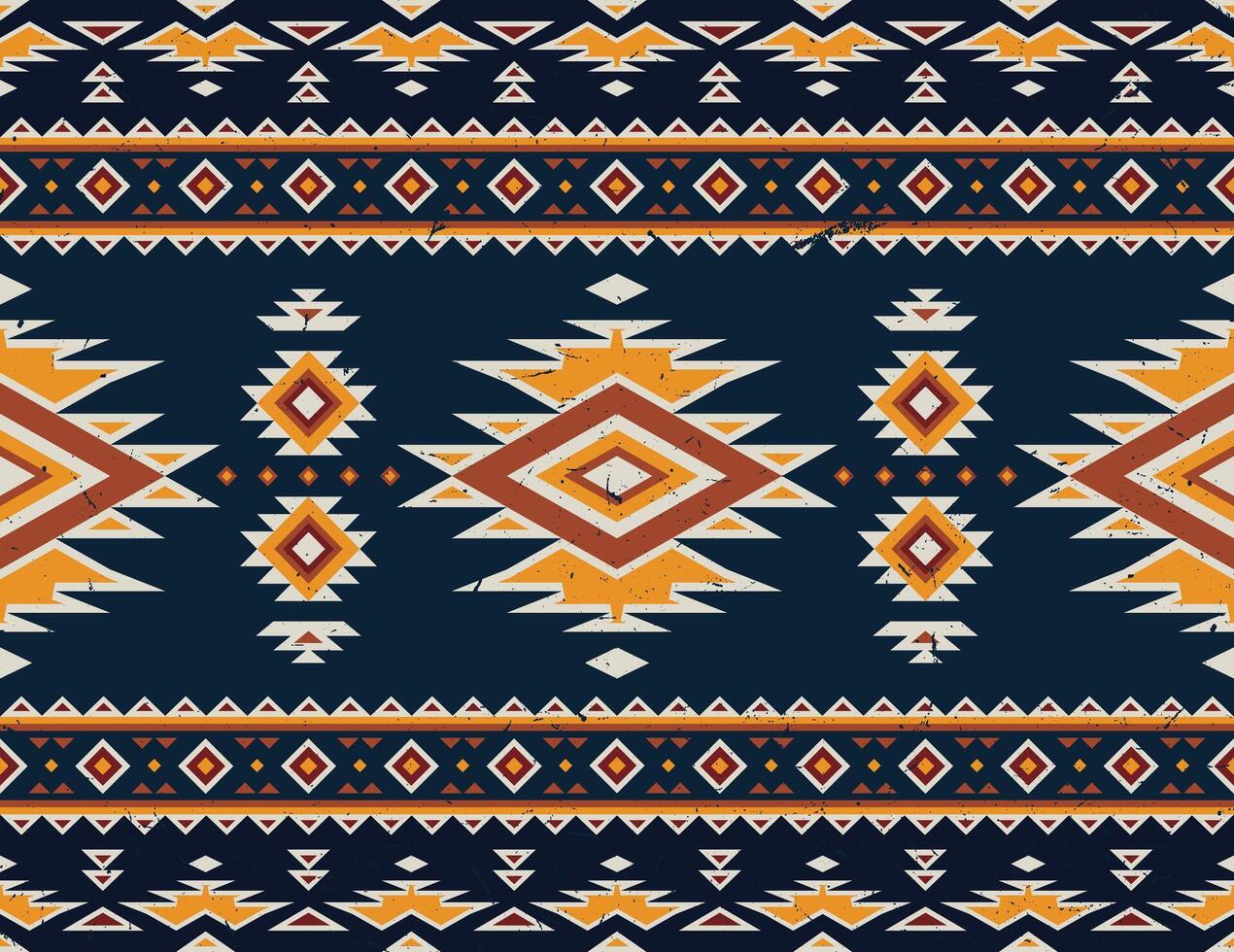 Aztec tribal geometric grunge texture. Vintage vector background. Seamless stripe pattern. Traditional ornament ethnic style. Design for textile, fabric, clothing, curtain, rug, ornament, wrapping.