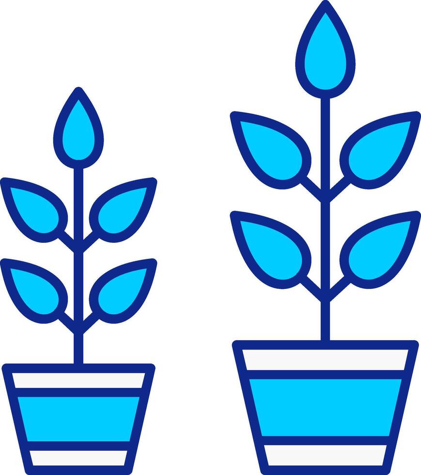 Grow Plant Blue Filled Icon vector