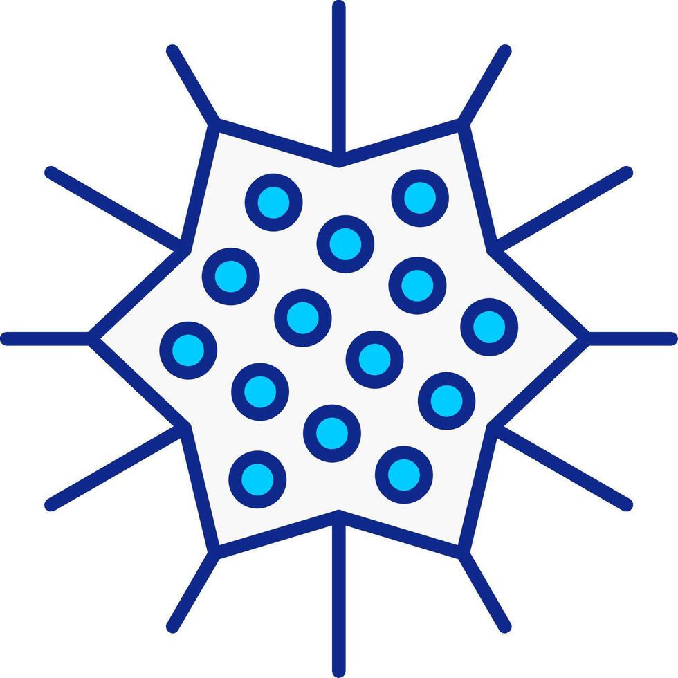 Sea Urchin Blue Filled Icon vector