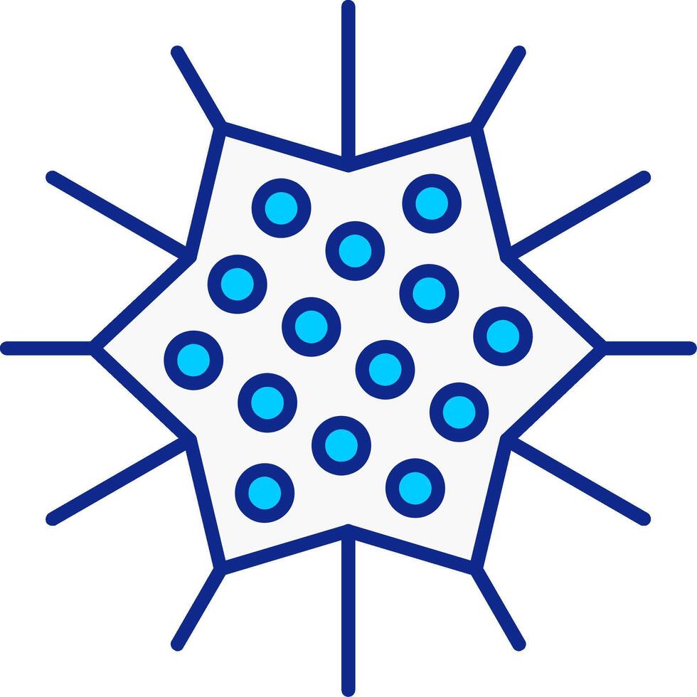 Sea Urchin Blue Filled Icon vector