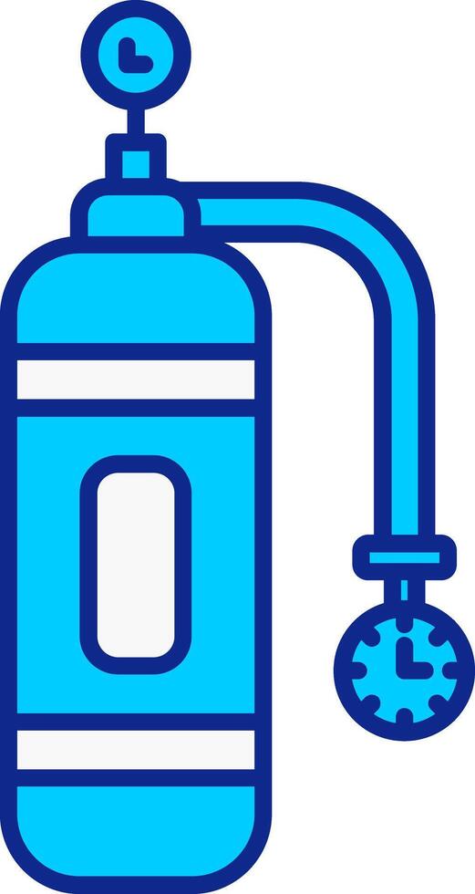 Oxygen Tank Blue Filled Icon vector