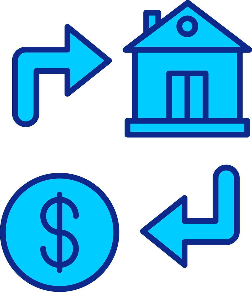 Property Exchange Blue Filled Icon vector
