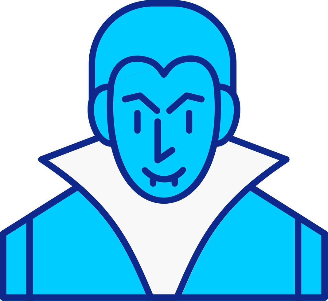 Evil Blue Filled Icon vector