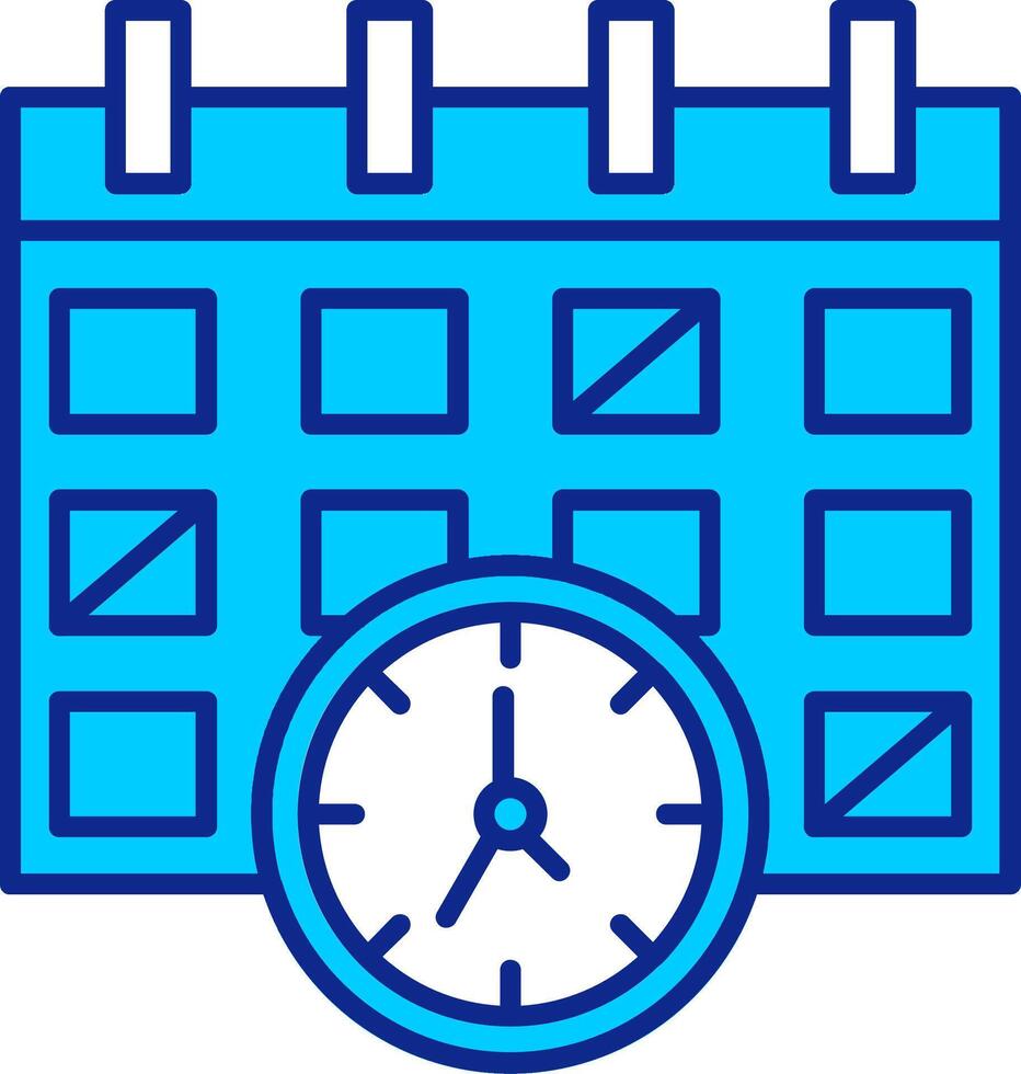 Timetable Blue Filled Icon vector