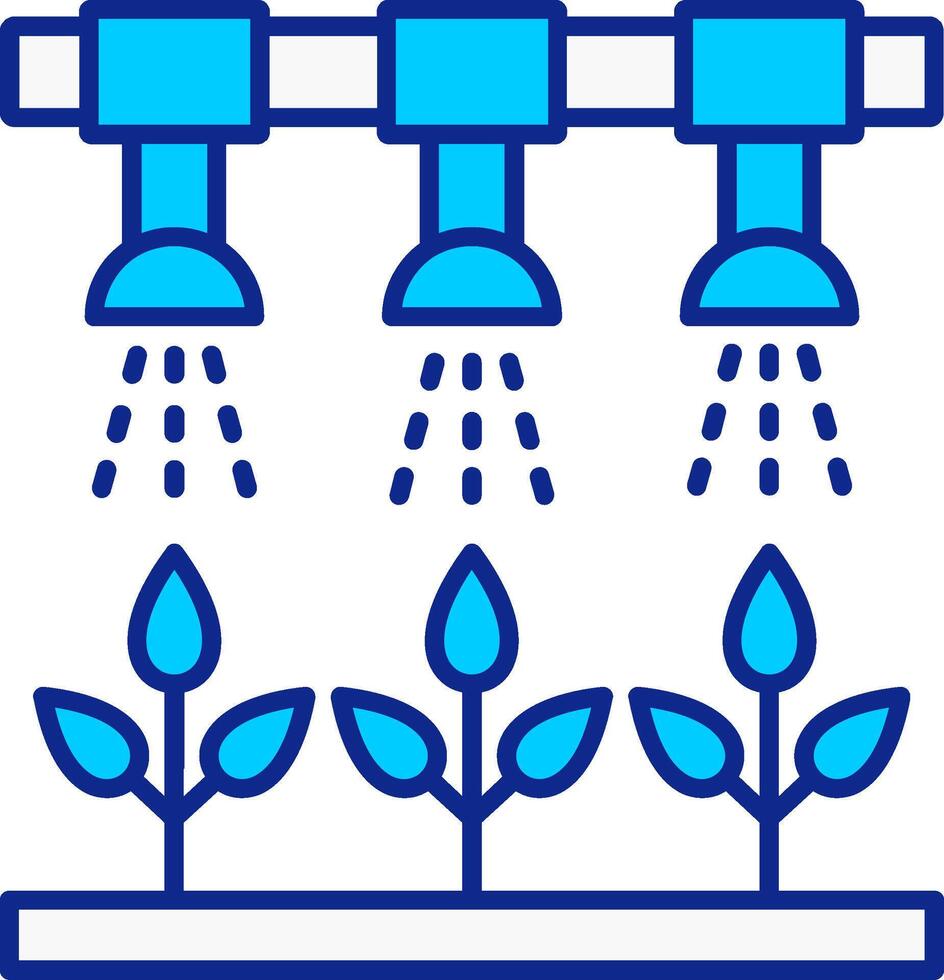 Irrigation System Blue Filled Icon vector