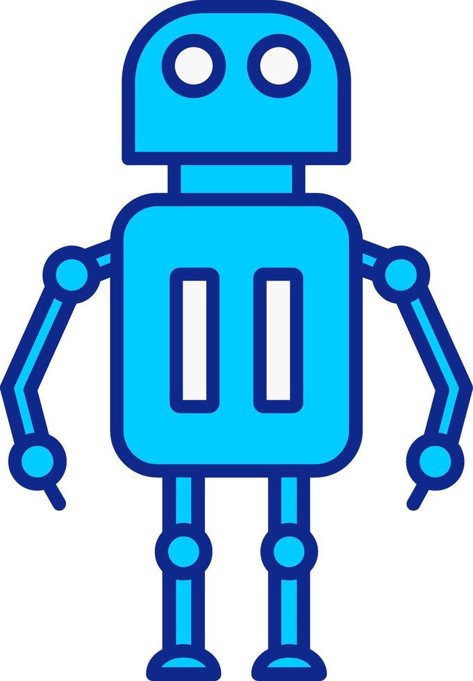 Robot Blue Filled Icon vector