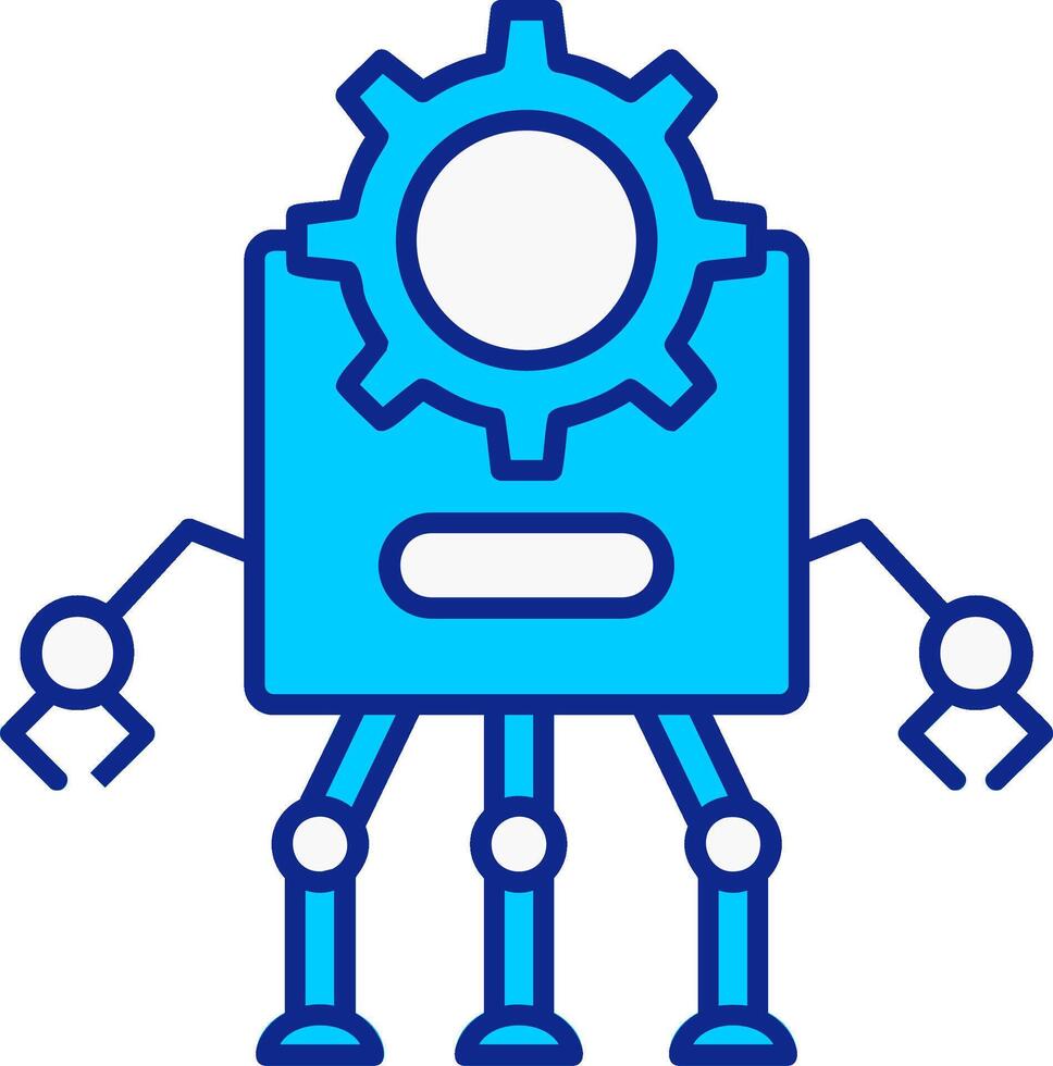 Robot Blue Filled Icon vector