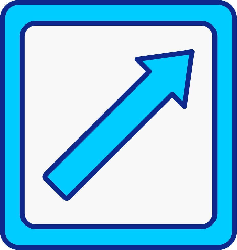 flecha Superior Derecha azul lleno icono vector