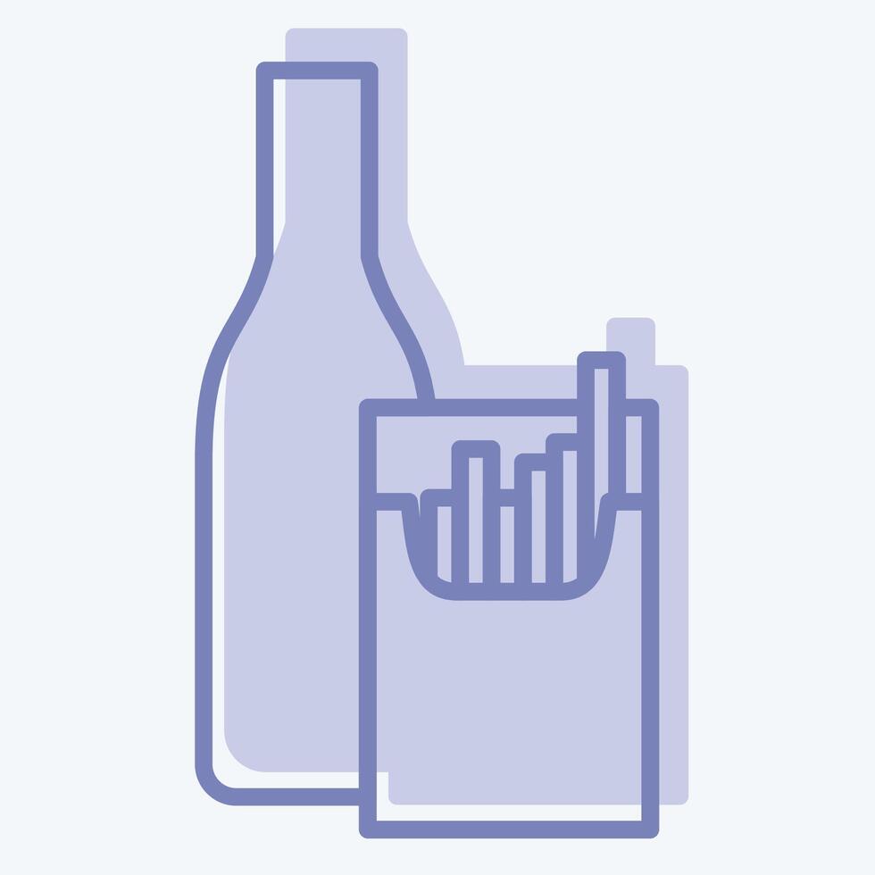 Icon Smoking Alcohol. related to Hepatologist symbol. two tone style. simple design editable. simple illustration vector