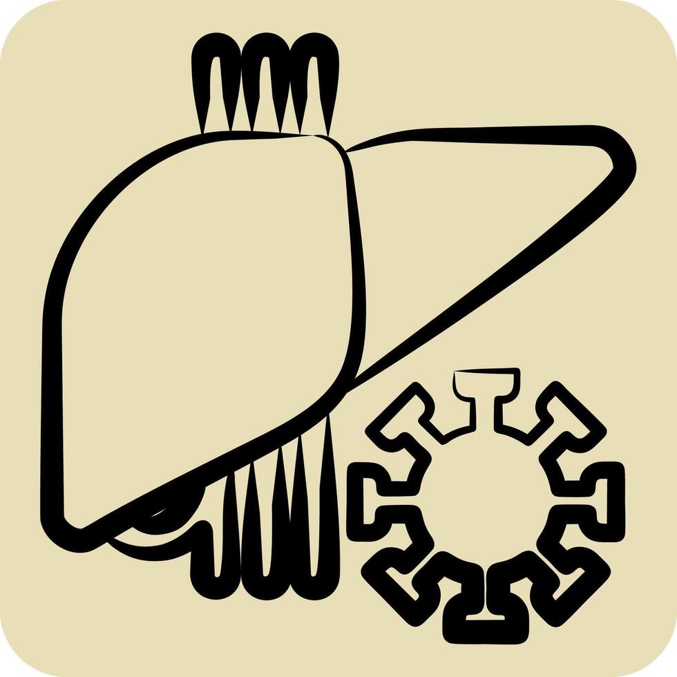 Icon Covit. related to Hepatologist symbol. hand drawn style. simple design editable. simple illustration vector