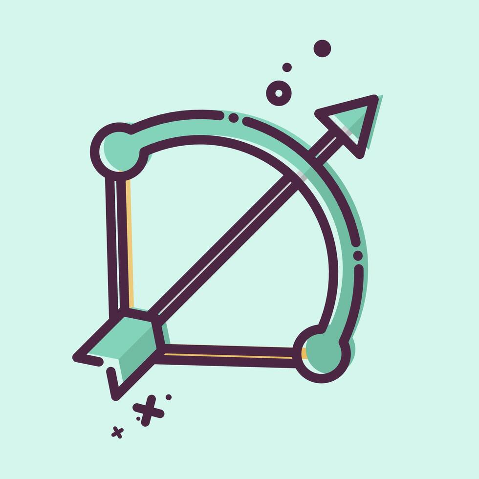 Icon Bow and Arrow. related to Weapons symbol. MBE style. simple design editable. simple illustration vector