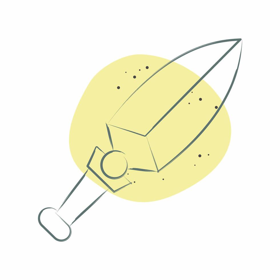 Icon Kunai. related to Weapons symbol. Color Spot Style. simple design editable. simple illustration vector