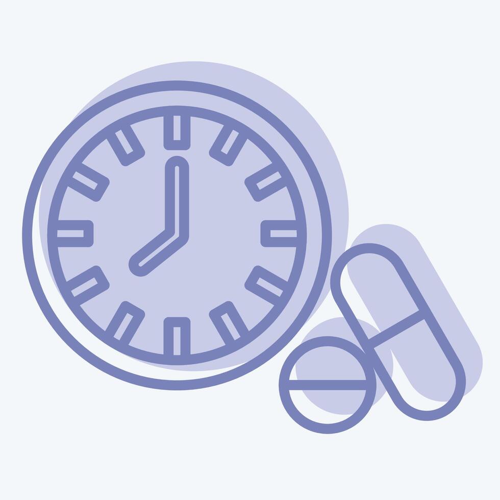 Icon Medication Timing. related to Hepatologist symbol. two tone style. simple design editable. simple illustration vector